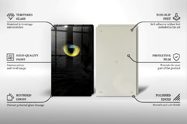 Skleněná deska za sporák Zvířecí kočičí oči