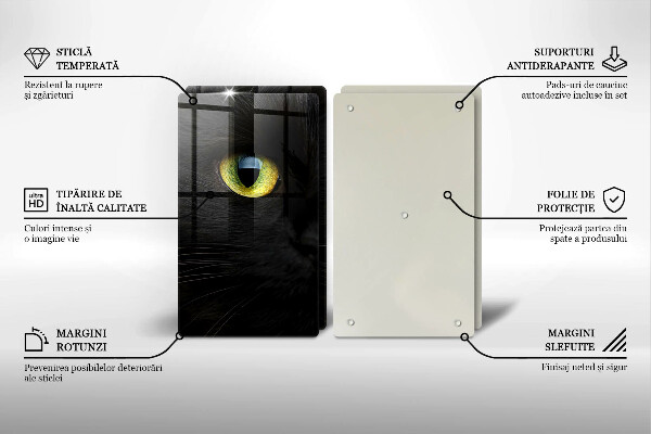 Skleněná deska za sporák Zvířecí kočičí oči