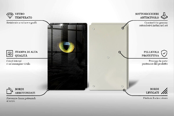 Skleněná deska za sporák Zvířecí kočičí oči