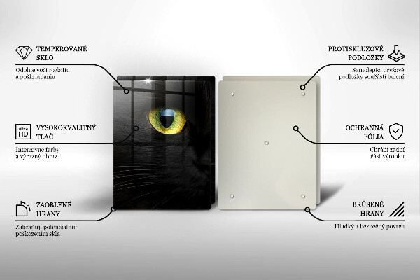 Skleněná deska za sporák Zvířecí kočičí oči