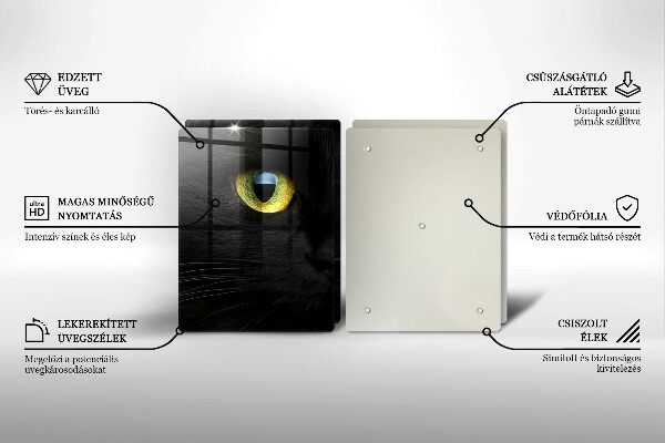 Skleněná deska za sporák Zvířecí kočičí oči