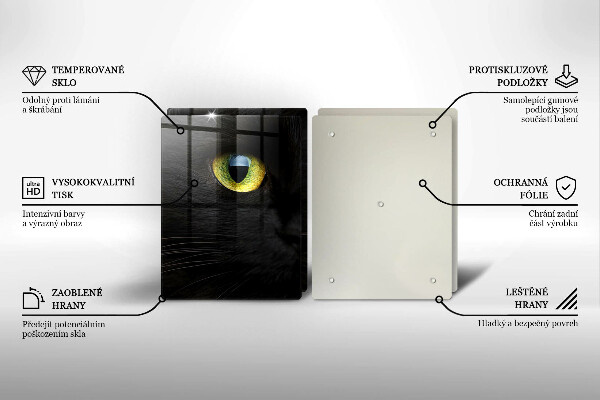 Skleněná deska za sporák Zvířecí kočičí oči