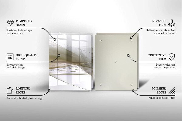 Skleněná deska za sporák Abstraktní linie designu