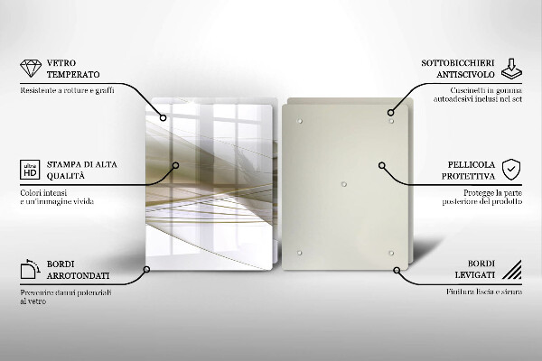 Skleněná deska za sporák Abstraktní linie designu
