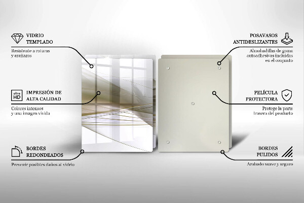 Skleněná deska za sporák Abstraktní linie designu