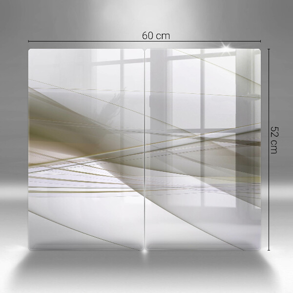 Skleněná deska za sporák Abstraktní linie designu