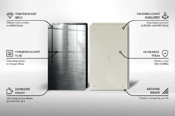 Skleněná deska za sporák Kovová textura