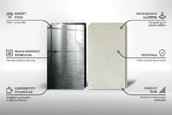 Skleněná deska za sporák Kovová textura