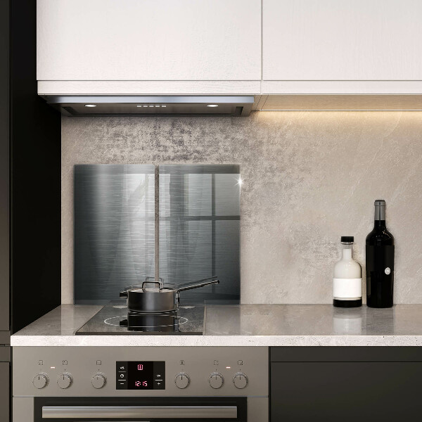 Skleněná deska za sporák Kovová textura