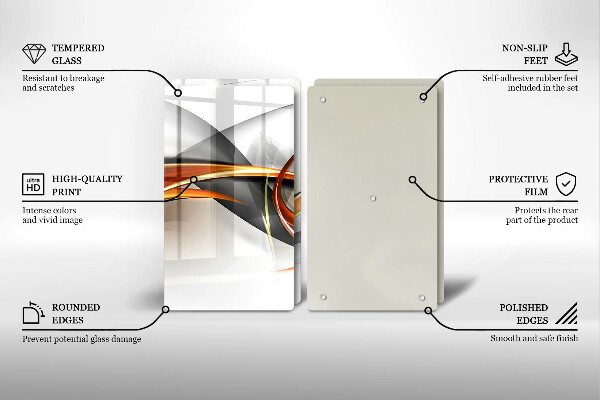 Skleněná deska za sporák Moderní tvary