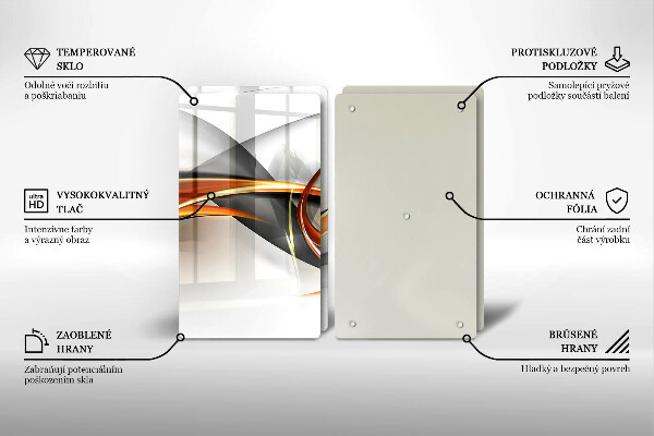 Skleněná deska za sporák Moderní tvary