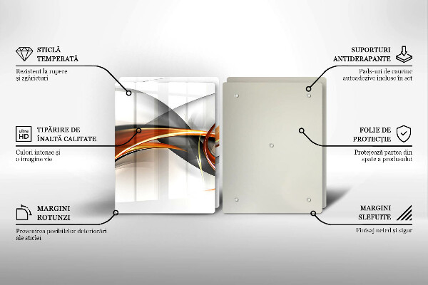 Skleněná deska za sporák Moderní tvary