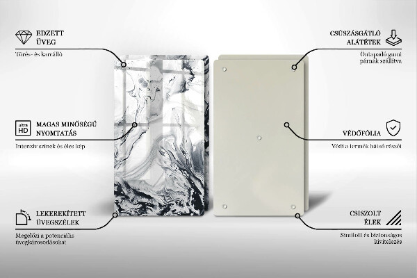 Skleněná deska za sporák Inkoustová abstrakce