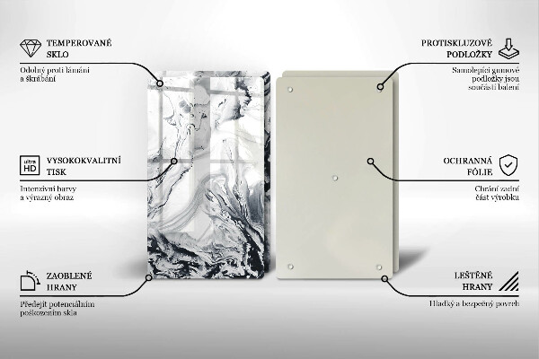 Skleněná deska za sporák Inkoustová abstrakce