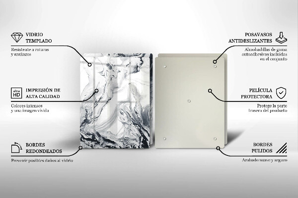 Skleněná deska za sporák Inkoustová abstrakce