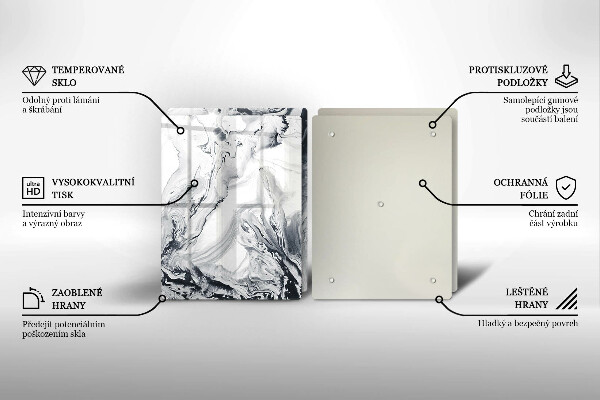 Skleněná deska za sporák Inkoustová abstrakce