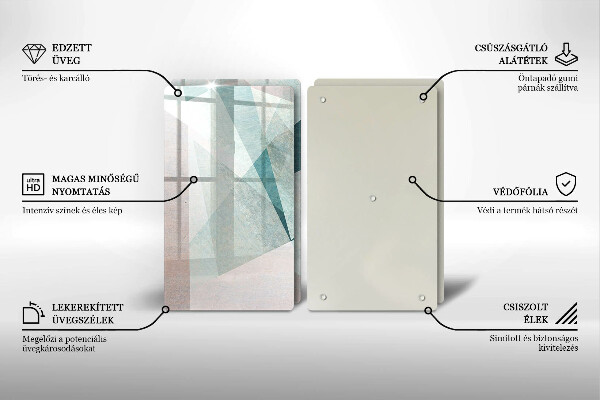 Skleněná deska za sporák Ostrá abstrakce