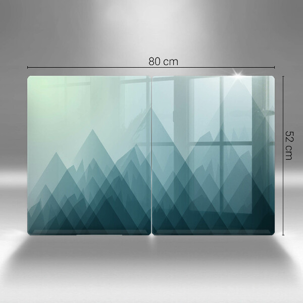 Skleněná deska za sporák Abstraktní hory