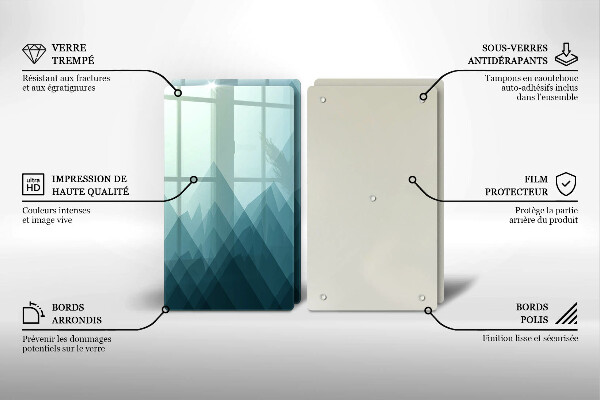 Skleněná deska za sporák Abstraktní hory