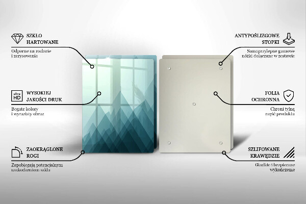 Skleněná deska za sporák Abstraktní hory