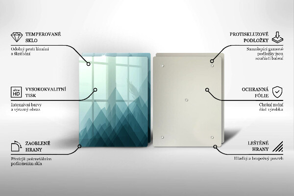 Skleněná deska za sporák Abstraktní hory