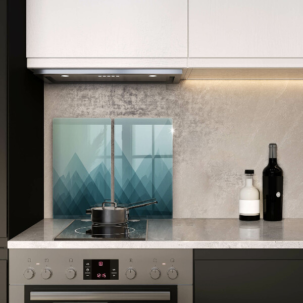 Skleněná deska za sporák Abstraktní hory