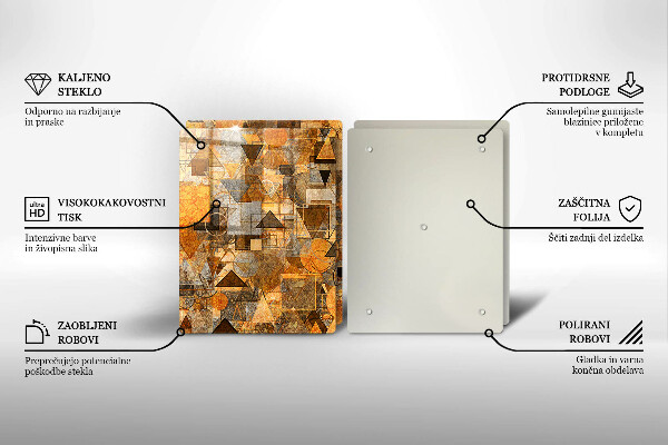 Skleněná deska za sporák Vzor bezešvé geometrických obrazců