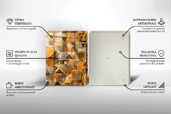 Skleněná deska za sporák Vzor bezešvé geometrických obrazců