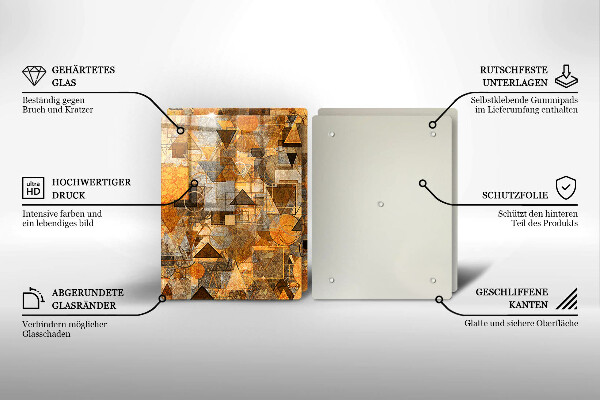 Skleněná deska za sporák Vzor bezešvé geometrických obrazců