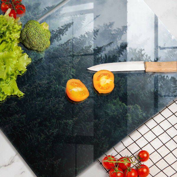 Sklo za varnou desku Lesní stromy a mlha