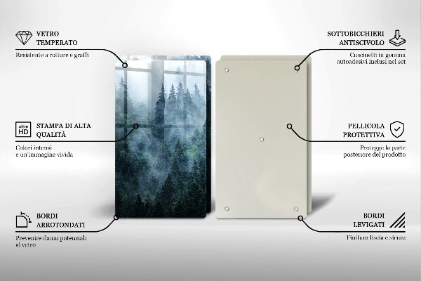 Sklo za varnou desku Lesní stromy a mlha