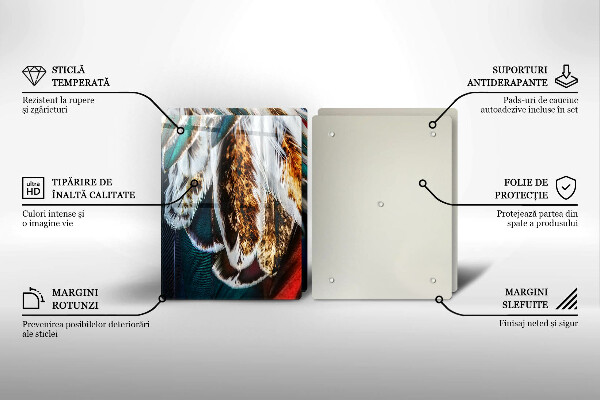 Skleněná deska za sporák Boho ptačí peří