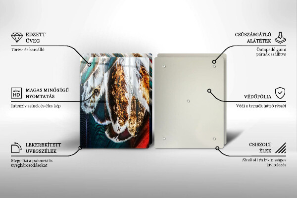 Skleněná deska za sporák Boho ptačí peří