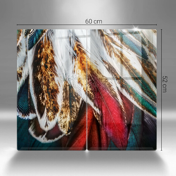 Skleněná deska za sporák Boho ptačí peří