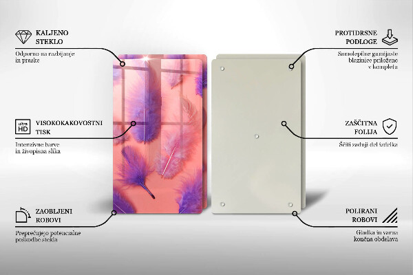 Sklo za varnou desku Nadýchané peří