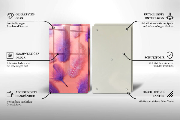 Sklo za varnou desku Nadýchané peří