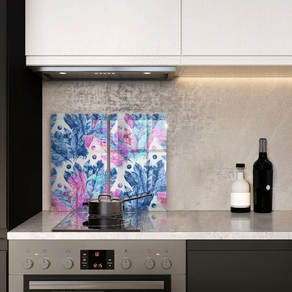 Sklo za varnou desku Peří boho ilustrace