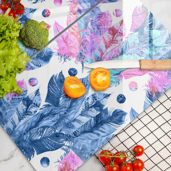 Sklo za varnou desku Peří boho ilustrace