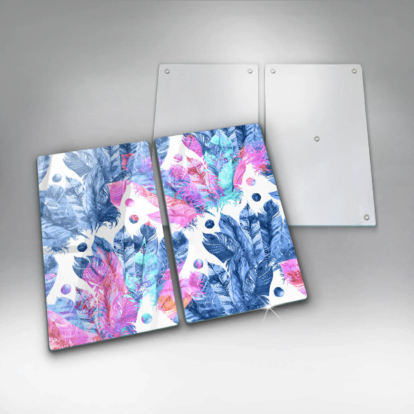 Sklo za varnou desku Peří boho ilustrace