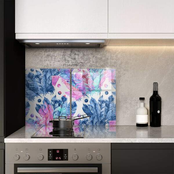 Sklo za varnou desku Peří boho ilustrace