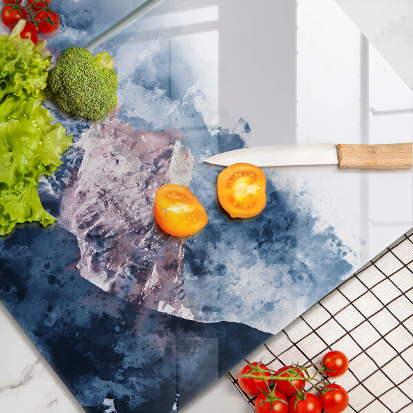 Sklo za varnou desku Abstraktní malované hory