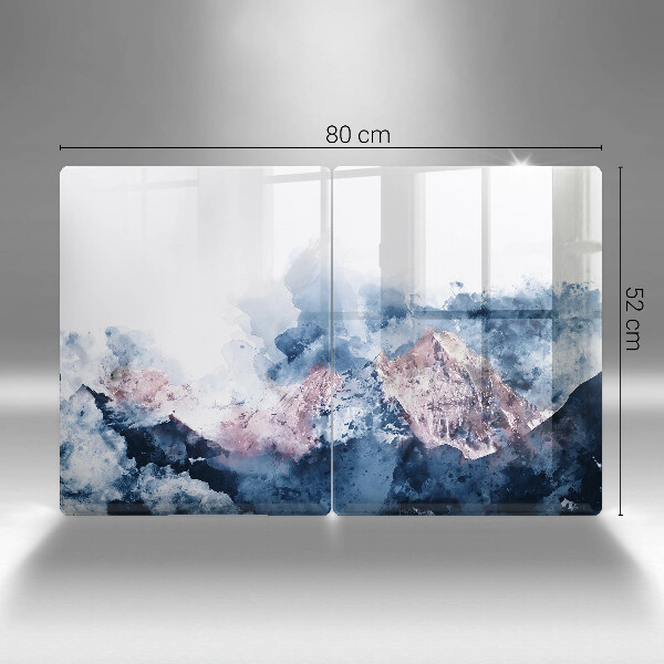 Sklo za varnou desku Abstraktní malované hory