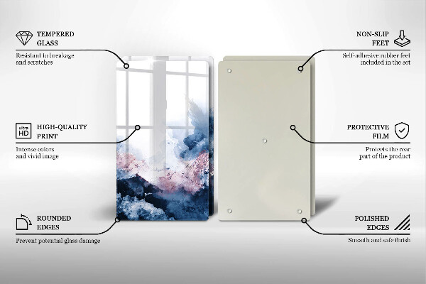 Sklo za varnou desku Abstraktní malované hory