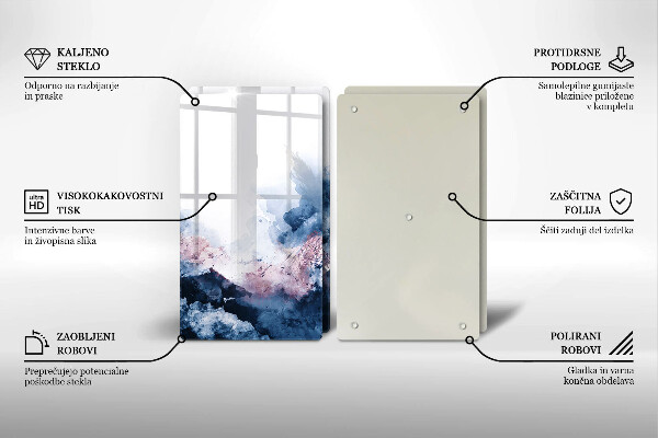 Sklo za varnou desku Abstraktní malované hory