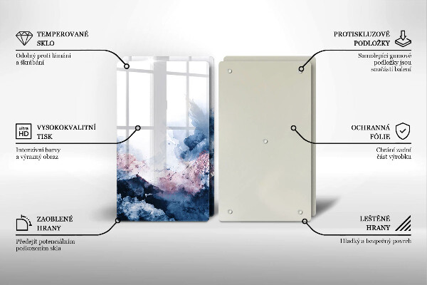 Sklo za varnou desku Abstraktní malované hory
