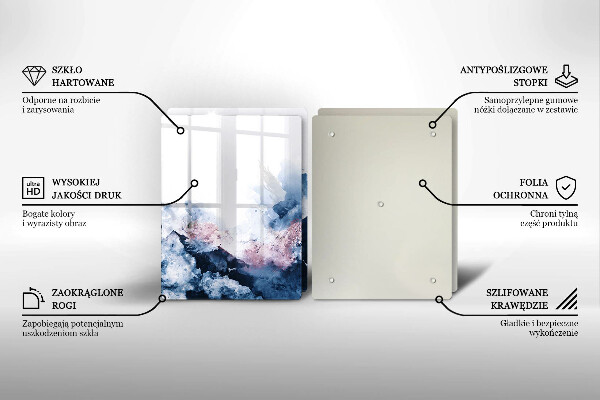 Sklo za varnou desku Abstraktní malované hory