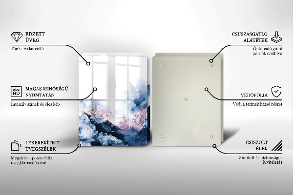 Sklo za varnou desku Abstraktní malované hory