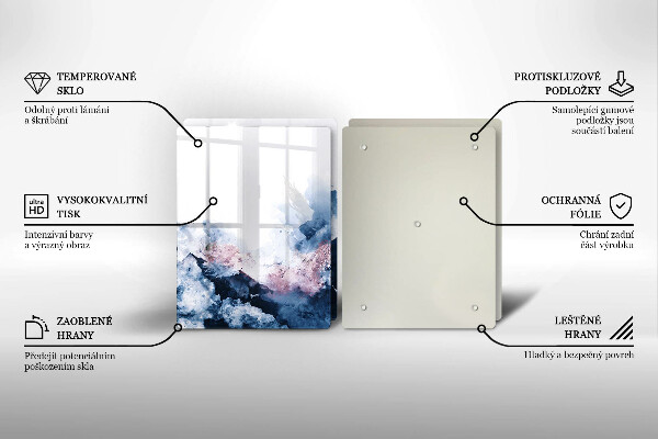 Sklo za varnou desku Abstraktní malované hory