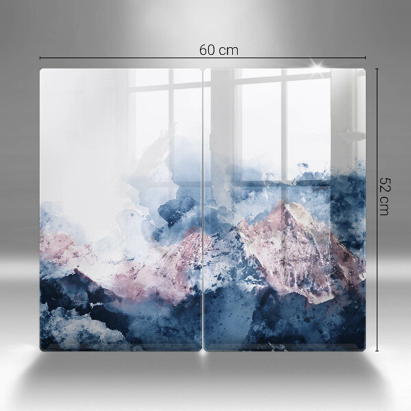 Sklo za varnou desku Abstraktní malované hory