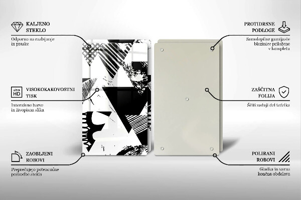 Sklo za varnou desku Geometrické trojúhelníky